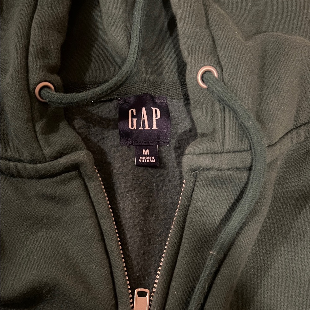 GAP Forest Green Zip-Up Hooded Sweatshirt - Picture 2 of 2